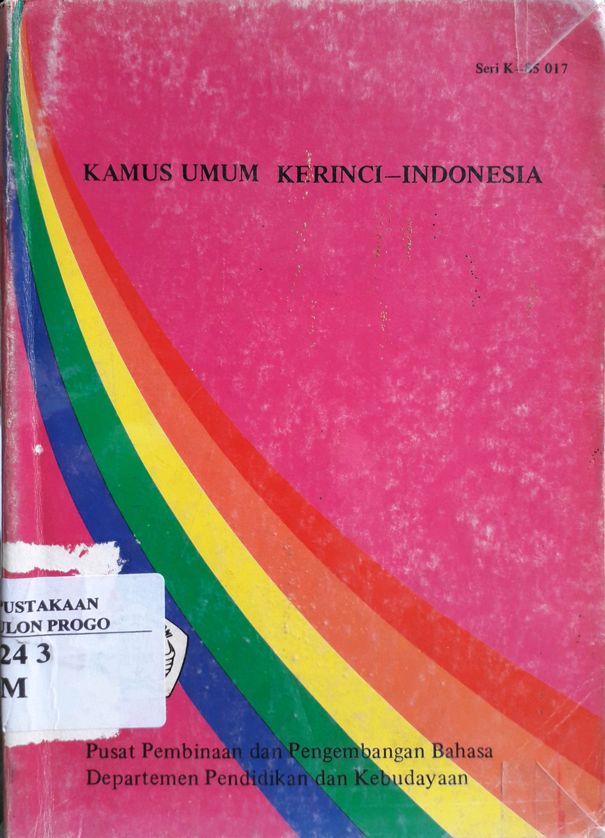 Cover Kamus umum Kerinci - Indonesia / Penulis, A. Hakim Usman