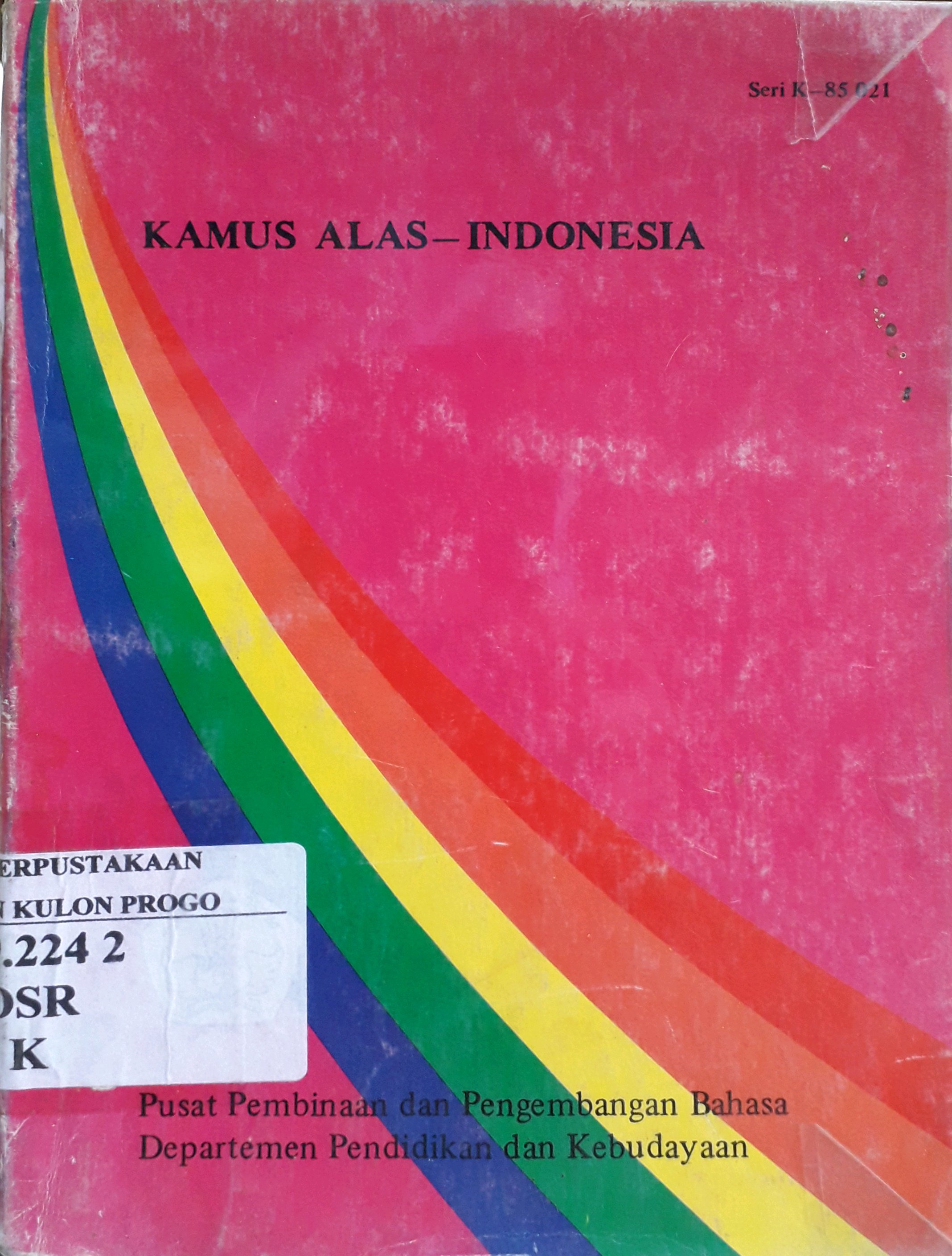 Cover Kamus Alas - Indonesia / Penulis, Osra M. Akbar, Syech Ahmaddin, Hasanuddin Mardjo