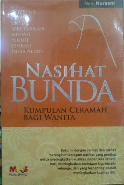 Cover Nasihat bunda kumpulan ceramah bagi wanita / Neni Nuraeni