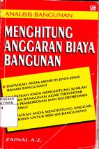 Cover Analisis bangunan menghitung anggaran biaya bangunan / Zainal,A.Z.
