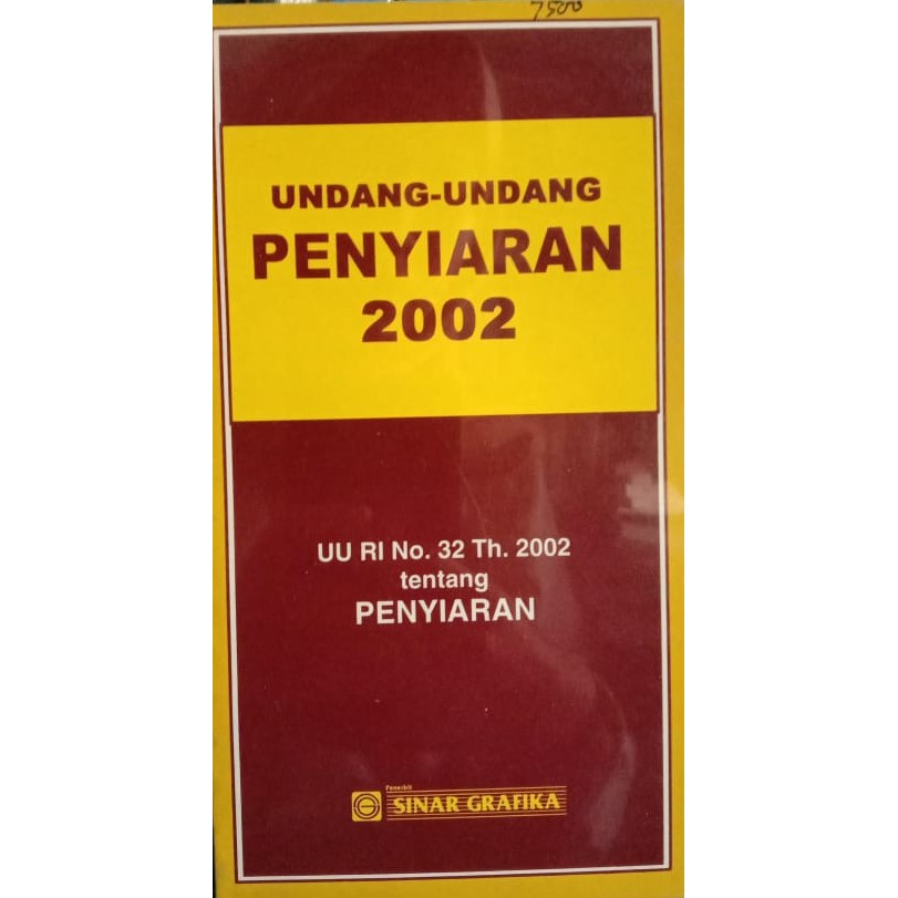 Cover UU RI nomor 32 tahun 2002 undang-undang penyiaran