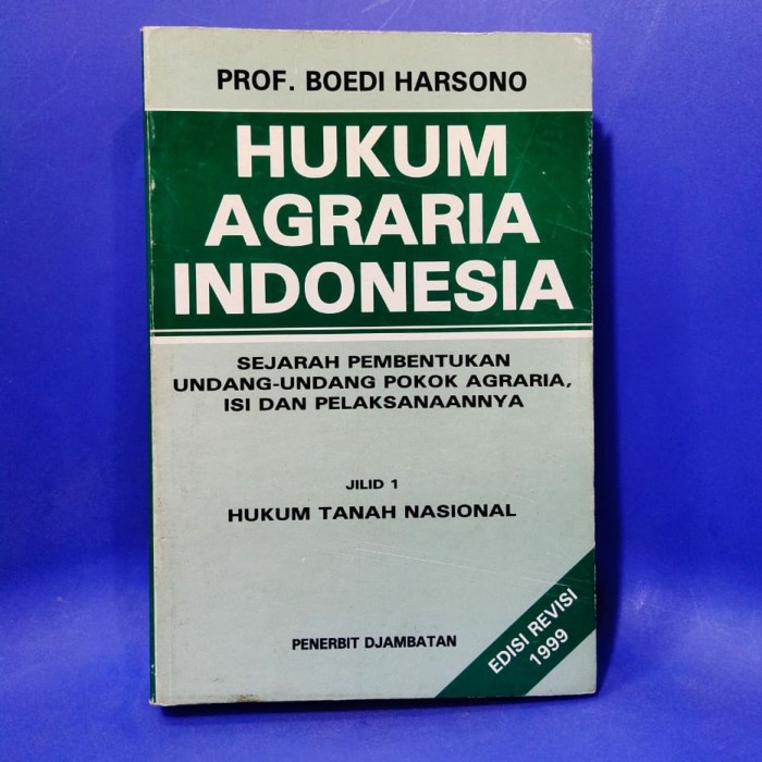 Cover Hukum Agraria Indonesia / Penyusun, Boedi Harsono