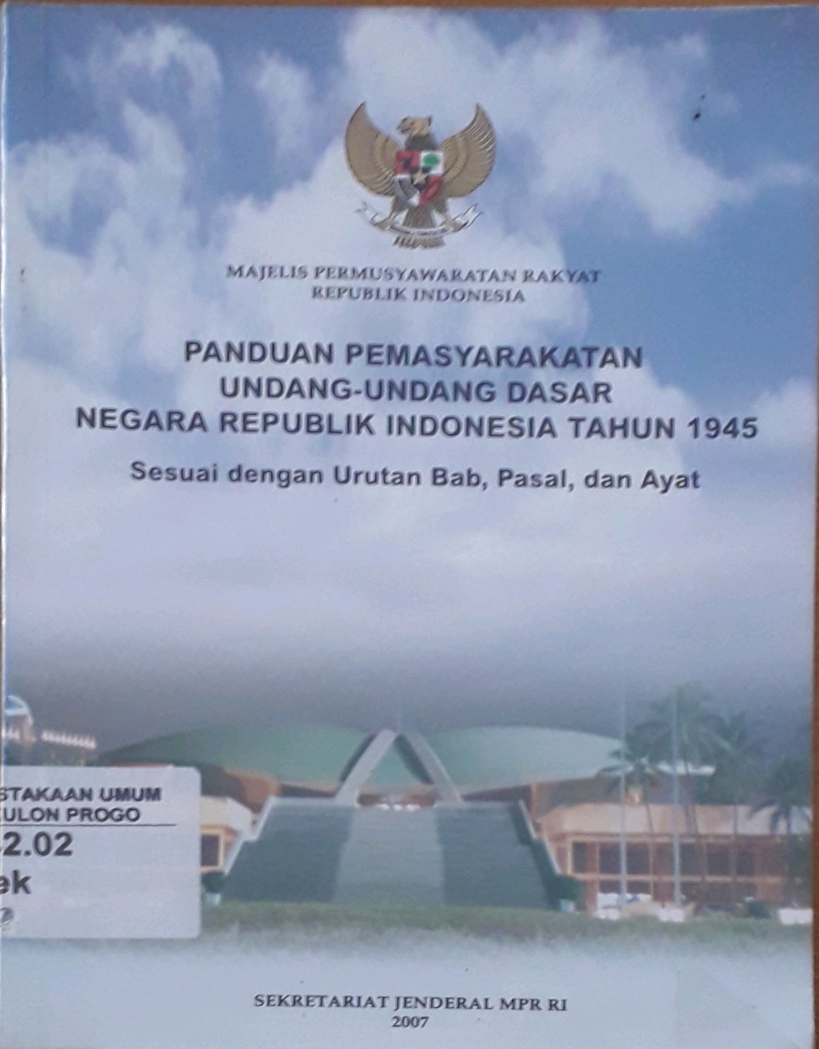Cover Panduan Pemasyarakatan Undang-Undang Negara RI tahun 1945