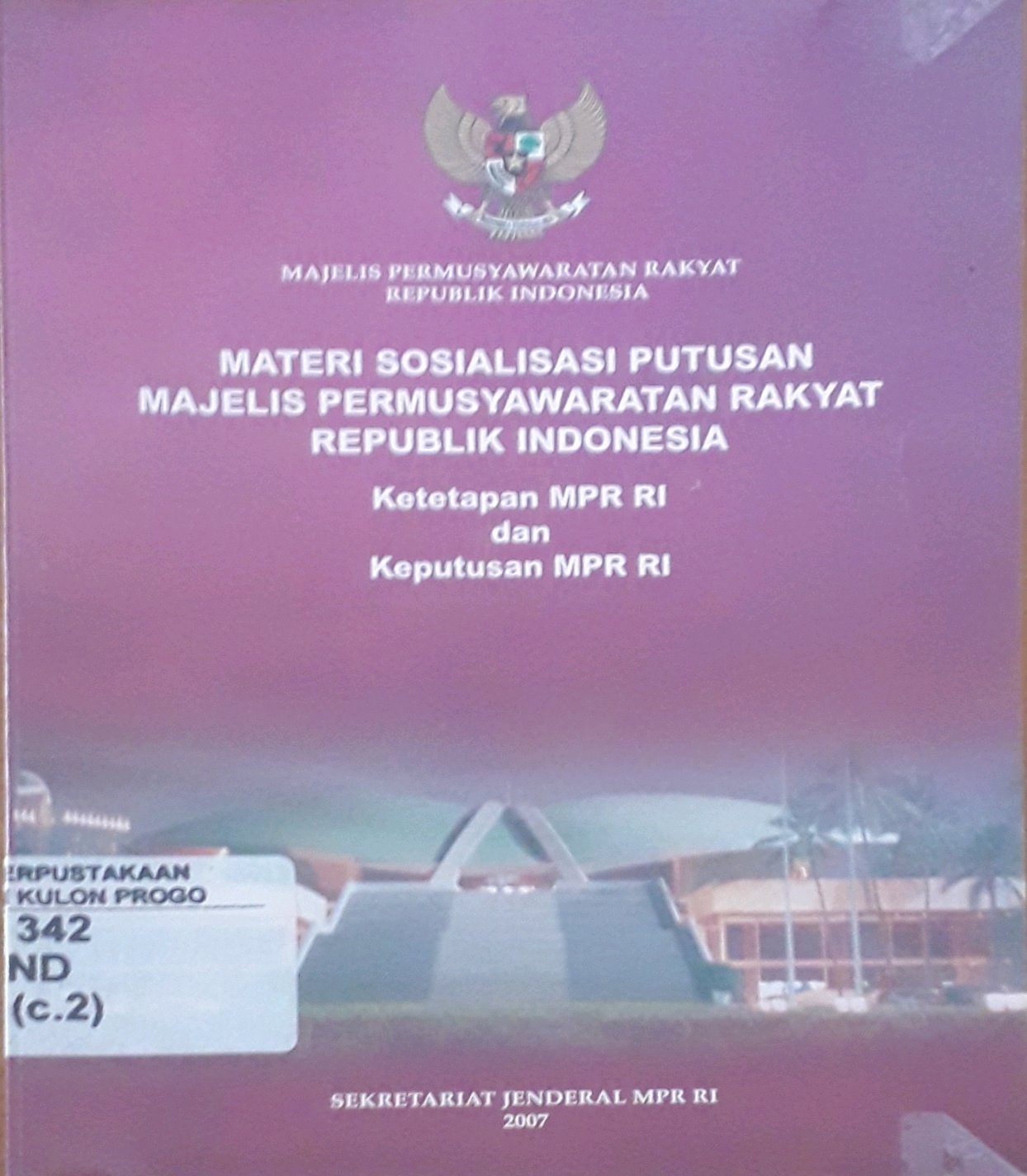 Cover Materi sosialisasi putusan majelis permusyawaratan rakyat republik Indonesia