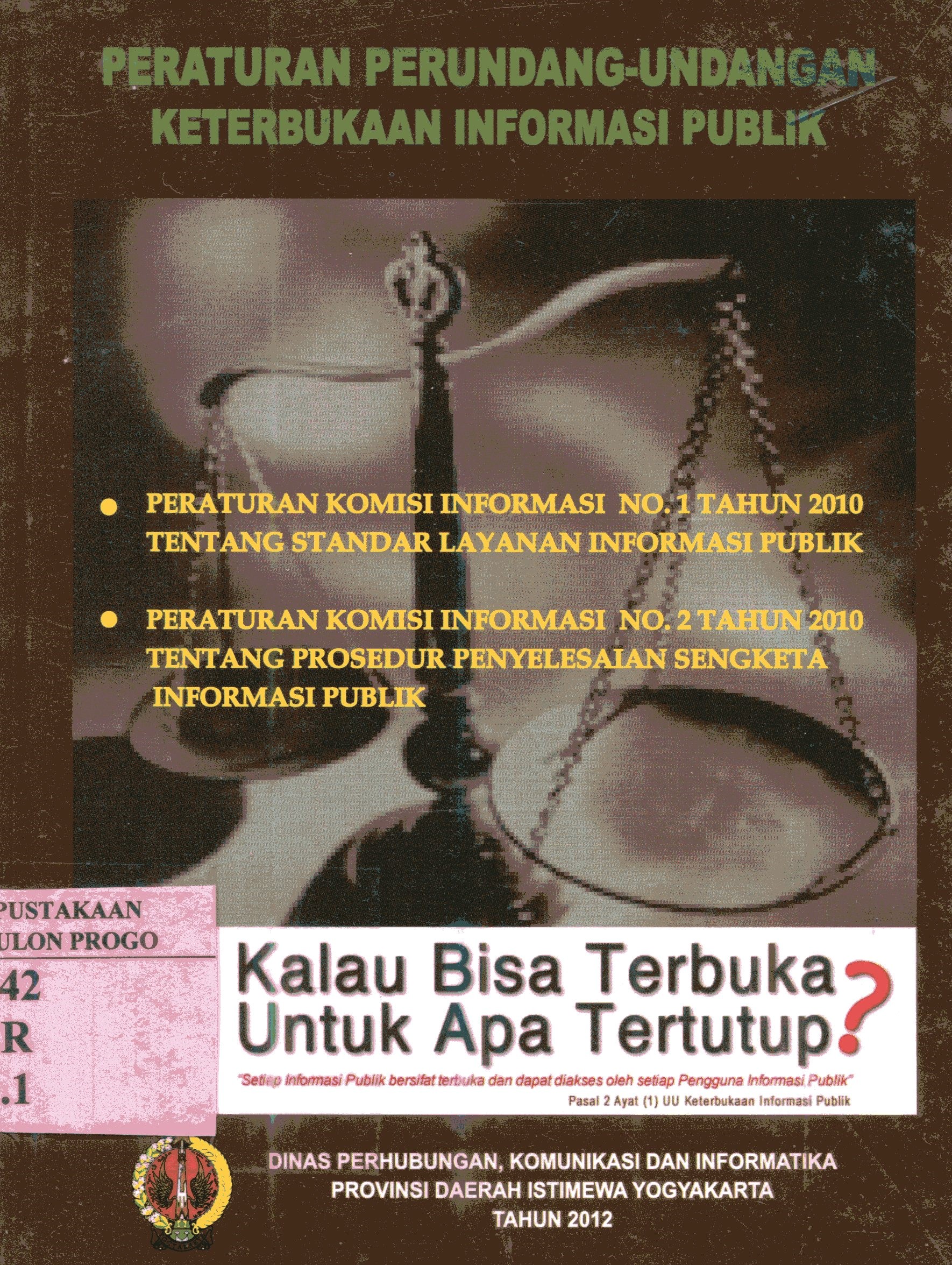 Cover Peraturan Perundang-undangan Keterbukaan Informasi publik