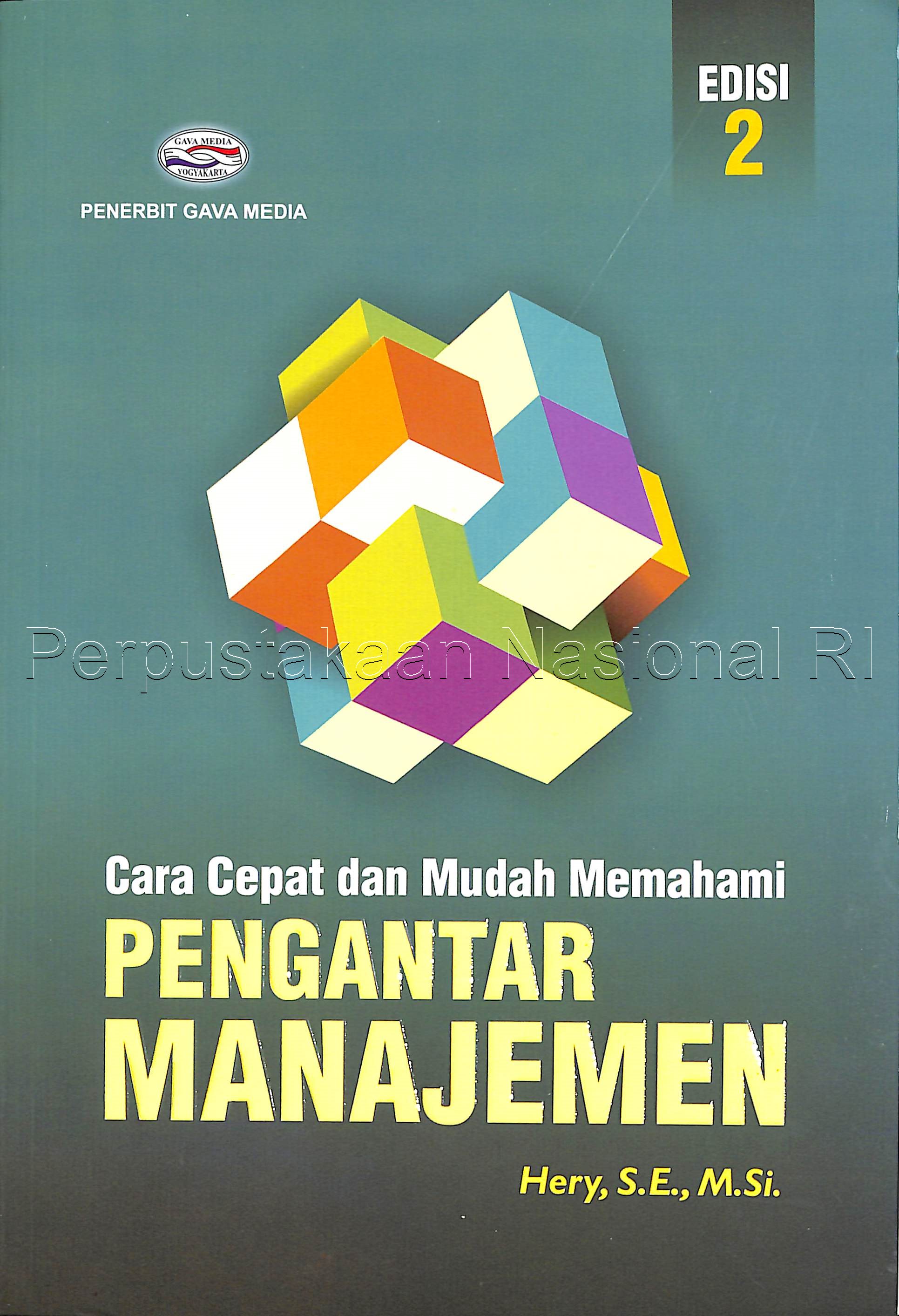 Cover Cara cepat dan mudah memahami pengantar manajemen / Hery