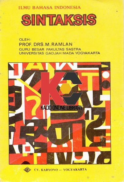 Cover Sintaksis / M. Ramlan