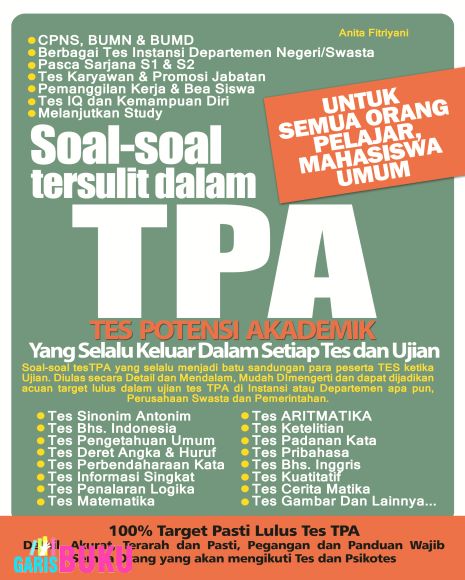 Cover Soal-soal tersulit dalam TPA (Tes Potensi Akademik) / Anita Fitriani
