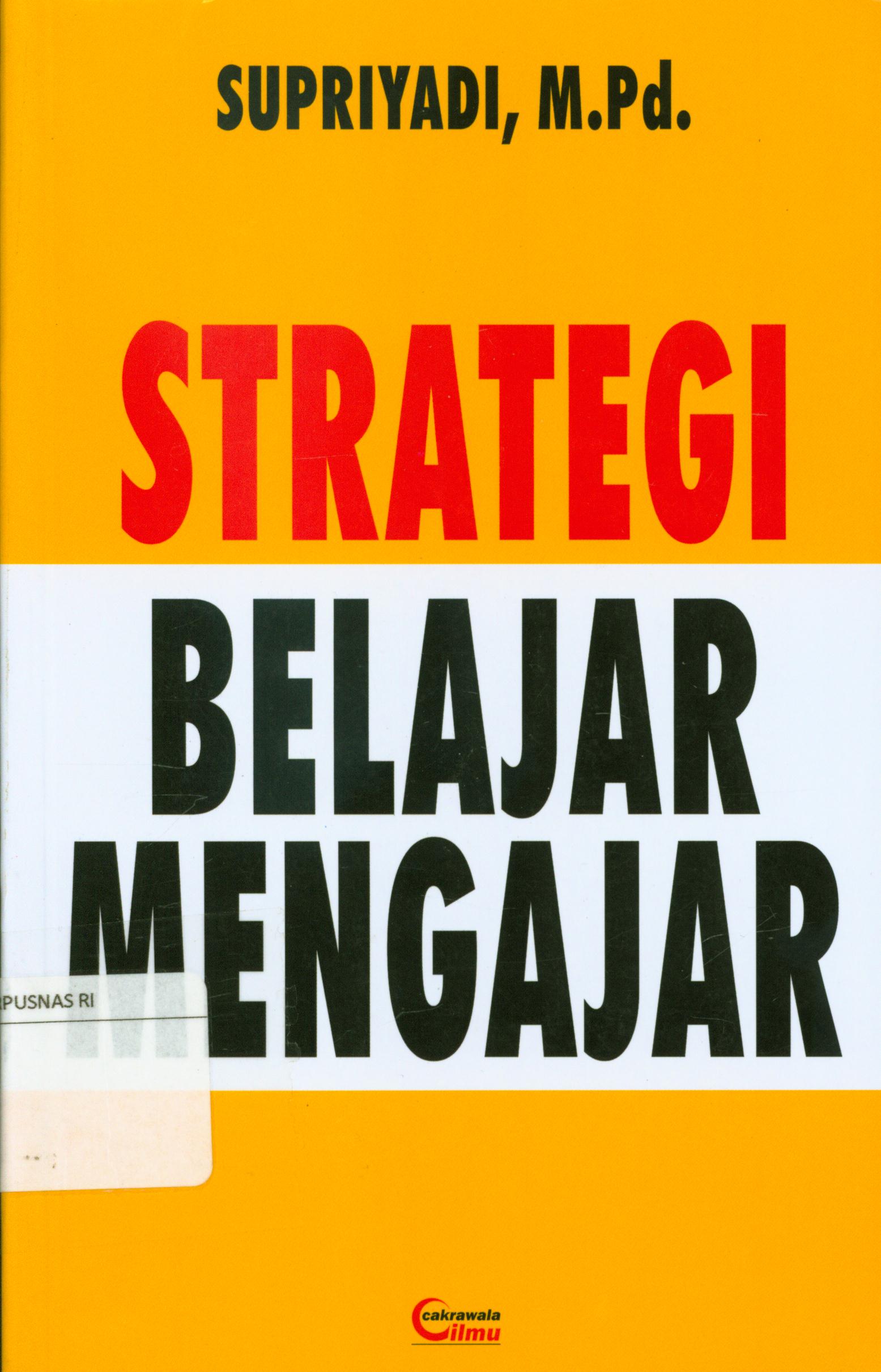Cover Strategi belajar mengajar / Supriyadi