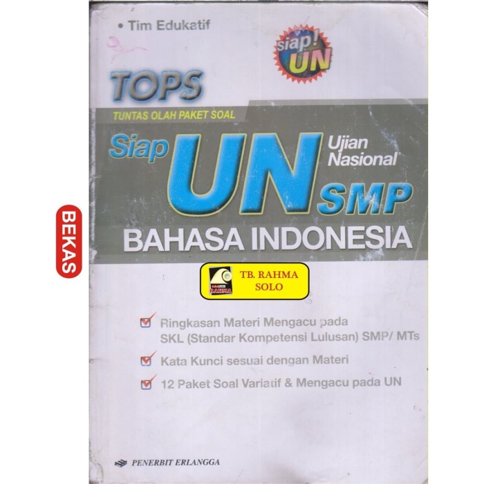 Cover TOPS siap UN SMP Bahasa Indonesia