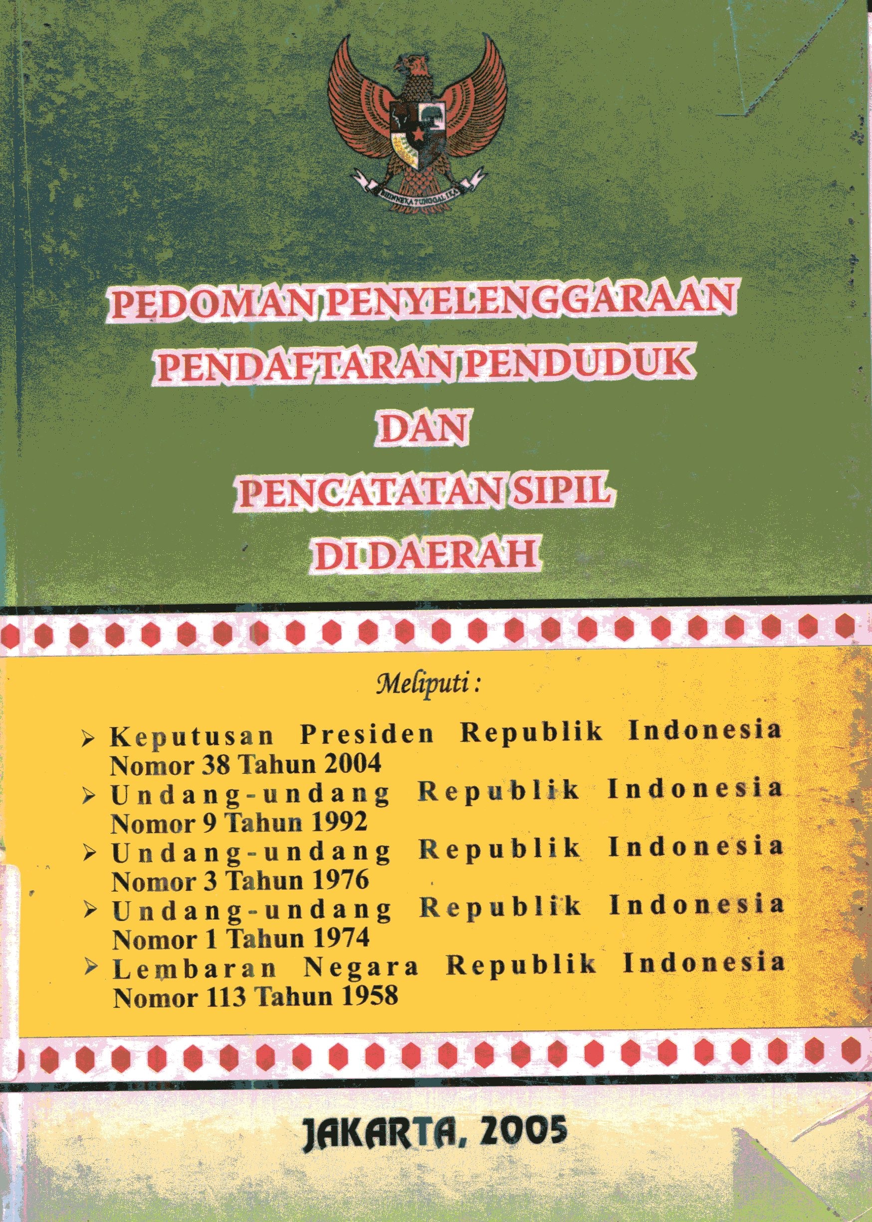 Cover Pedoman Penyelenggaraan Pendaftaran Penduduk dan Pencatatan Sipil di Daerah