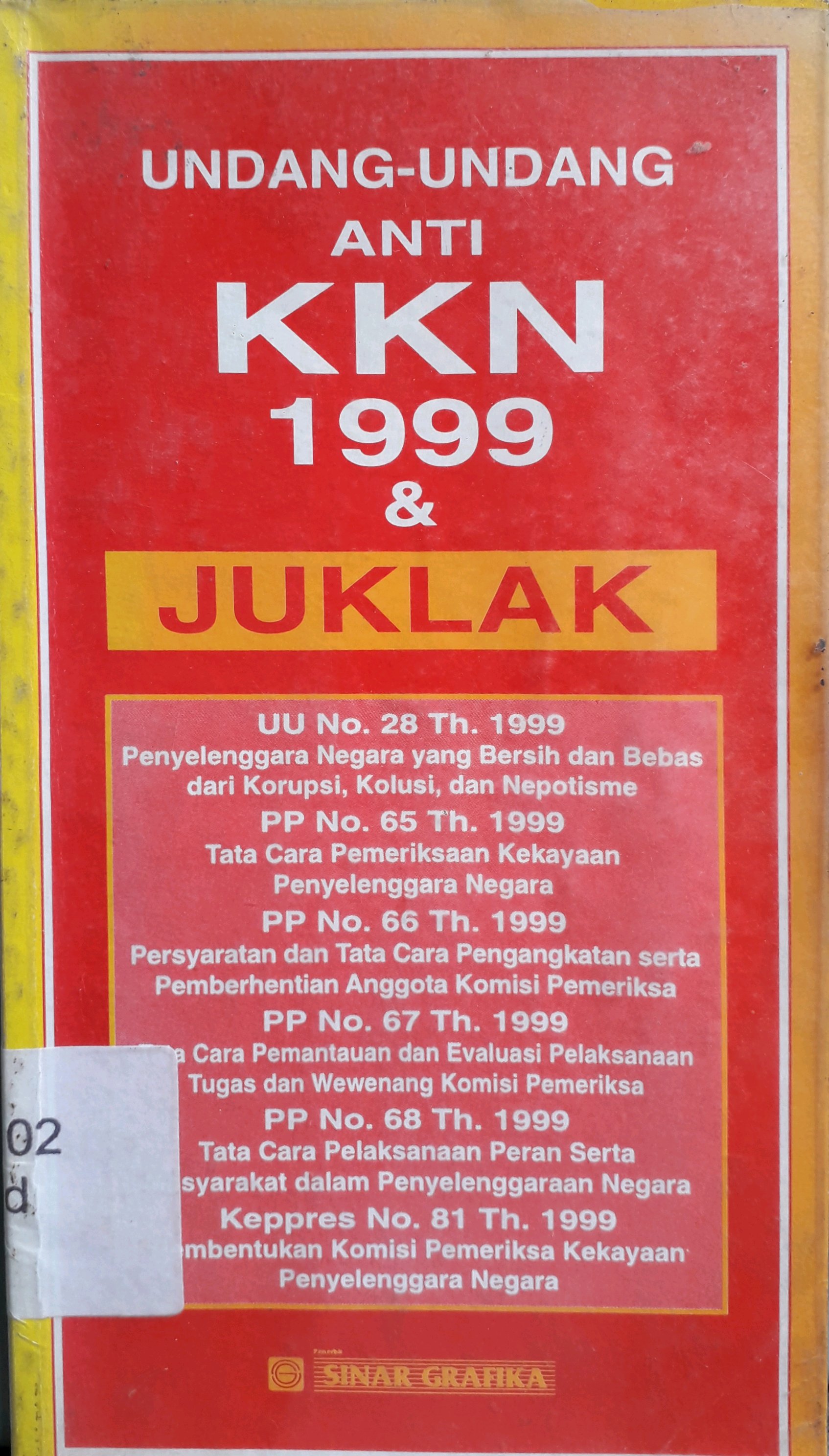 Cover Undang-Undang Anti KKN 1999 & Juklak