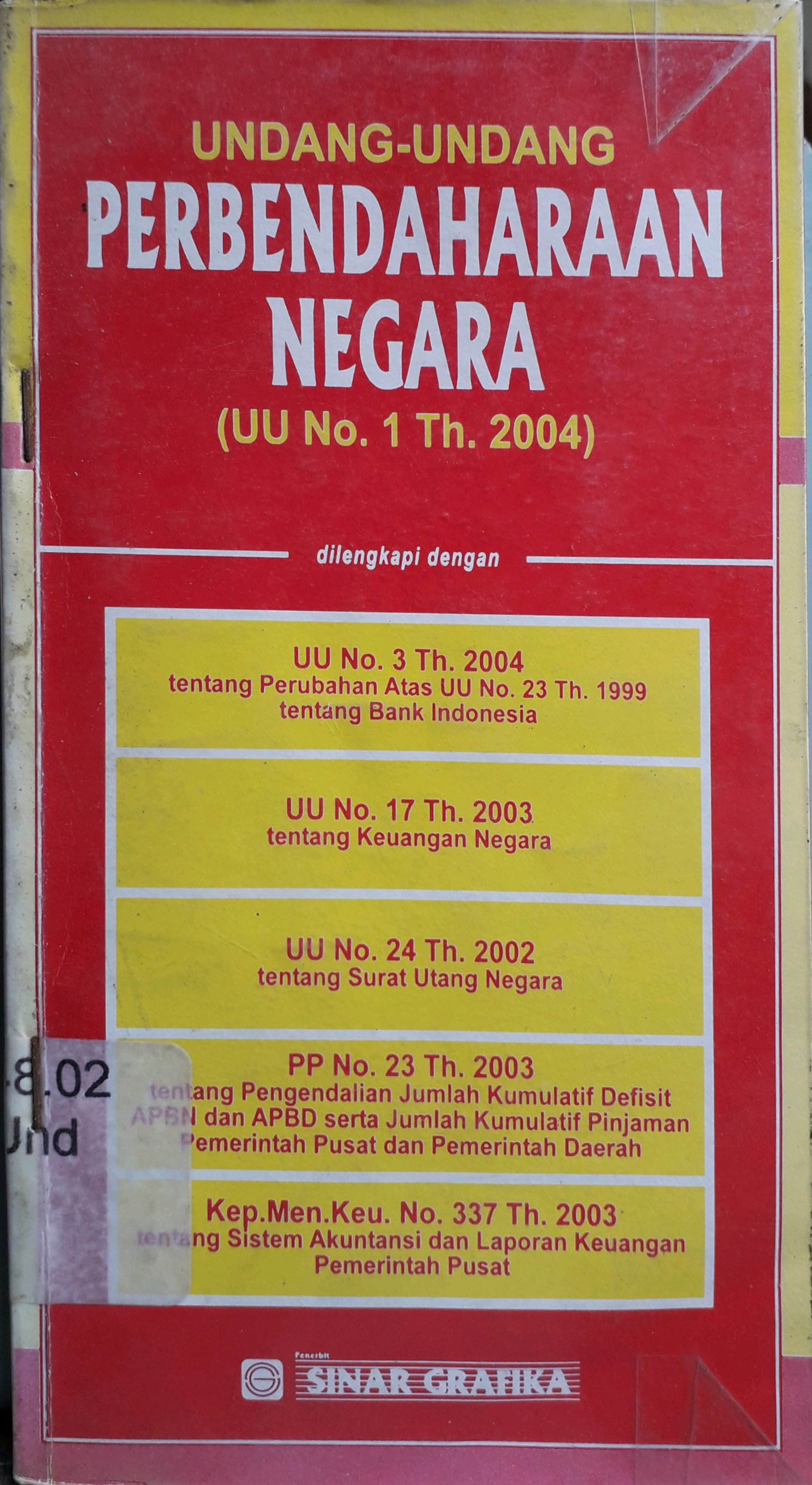 Cover Undang-undang perbendaharaan negara uu no.1 tahun 2004