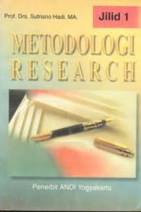 Cover Metodologi research :  untuk penulisan paper, skripsi, thesis dan disertasi / Sutrisno Hadi