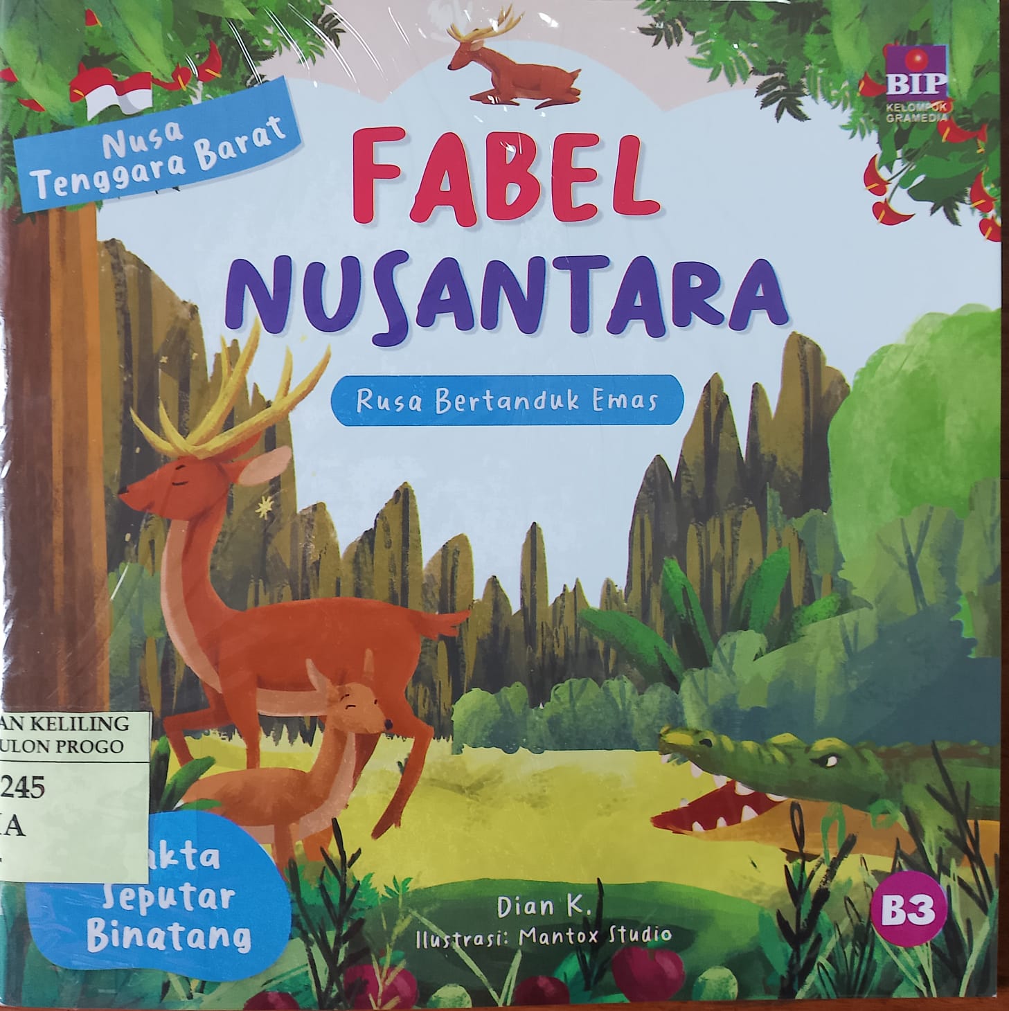Cover rusa bertanduk emas / Dian K; ilustrator, Mantox studio; penyuntng, Dinda Mustikasari