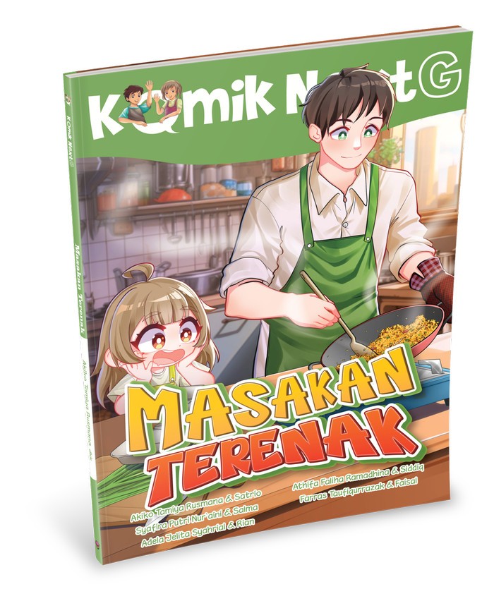 Cover Komik next g :  masakan terenak / Akiko Tamiya Rusmana, Syafira Putri Nur Aini, Adela Jelita Syahrial, Athifa Faliha Ramadhina, Faras Taufiqurrazak; ilustrator, Satrio, Salma, Rian, Siddiq, Faisal; penyunting, Wiwit Wijiastuti