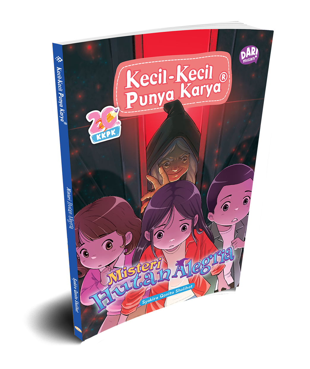 Cover Misteri Hutan Alegria / Syakira Qonita Sholihat, Asep Vess: ilustrasi sampul, Azzahra Ind; ilustrasi isi, Novi Kurnia, Vicky Larasati; penyunting naskah, Ginanjar Setia M; penyunting ilustrasi, Anisa Nurul Aida; Proofreader, Hayizuaficus; desain sampul, Robi Novendi A; Layout sampul, Kazzu, Robi Novendi A; Setting isi