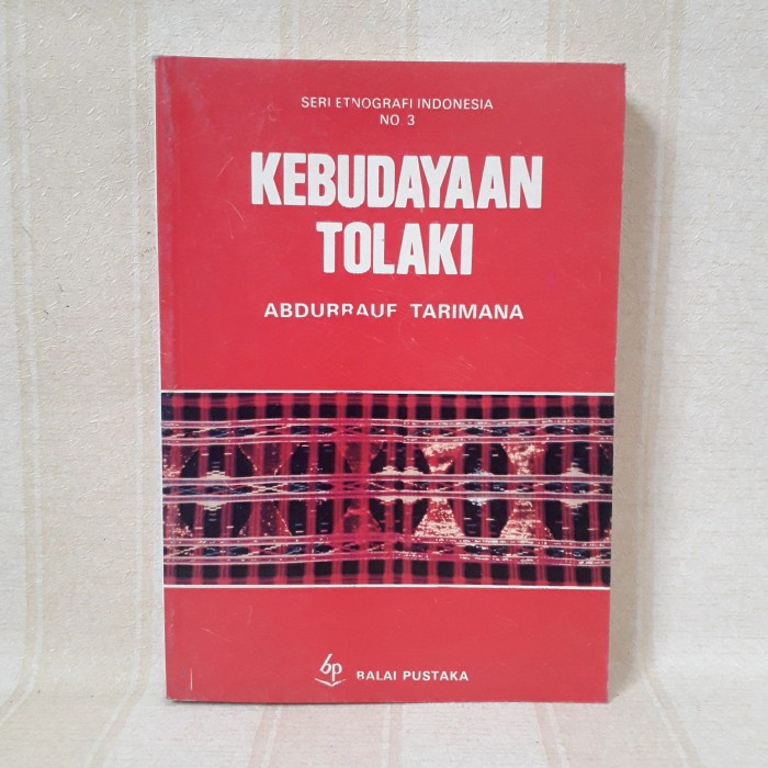 Cover Kebudayaan Tolaki / Abdurrauf Tarimana