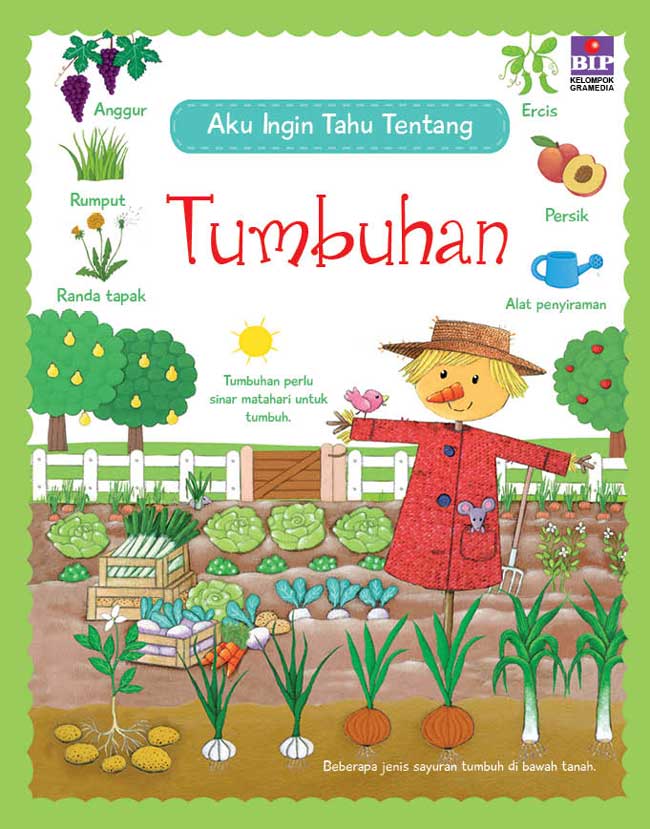 Cover Aku ingin tahu tentang tumbuhan / Felicity Brooks, Caroline Young, dan Hannah Wood; ilustrator, Rosalinde Bonnet; pengalih bahasa, Cheryl Rosa; penyunting, Mursyidah