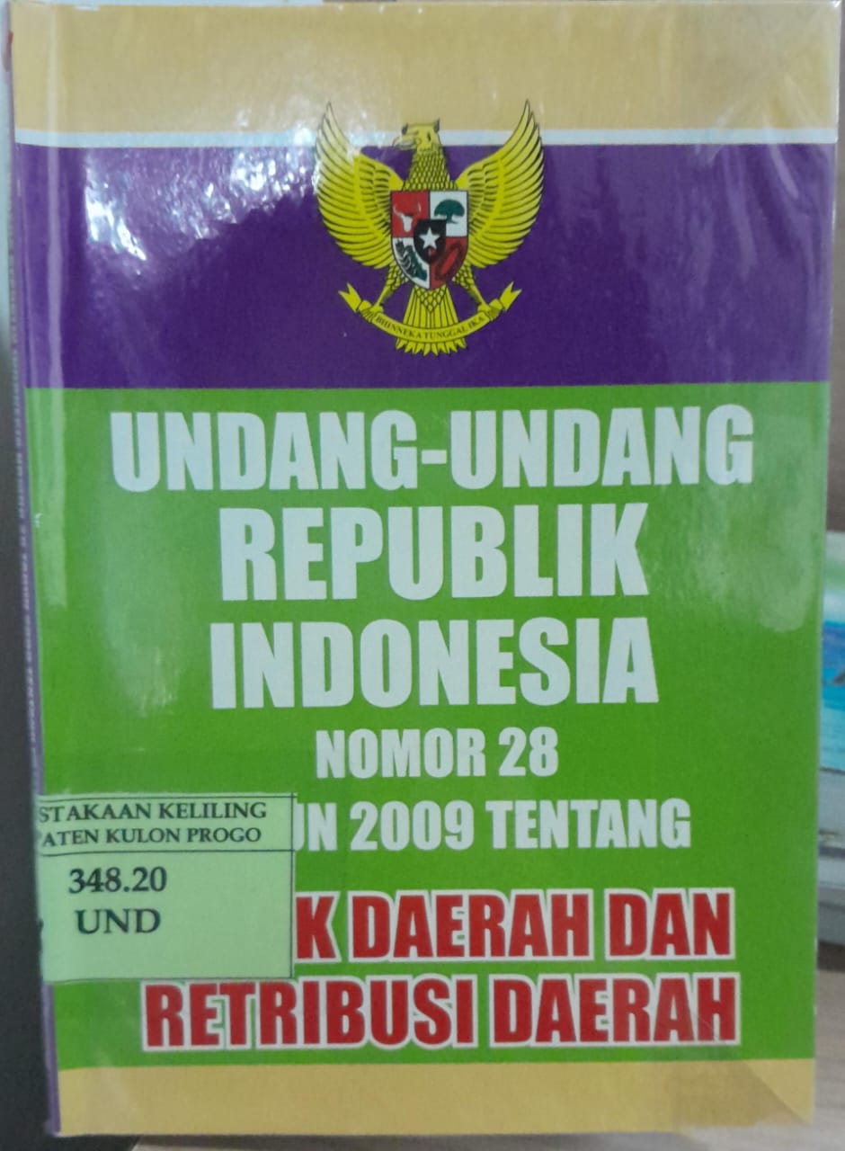 Cover UNDANG-UNDANG REPUBLIK INDONESIA NOMOR 28 TAHUN 2009 TENTANG PAJAK DAERAH DAN RETRIBUSI DAERAH