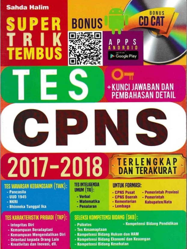 Cover Super trik tembus tes CPNS 2017-2018 terlengkap dan terakurat / Sahda Halim