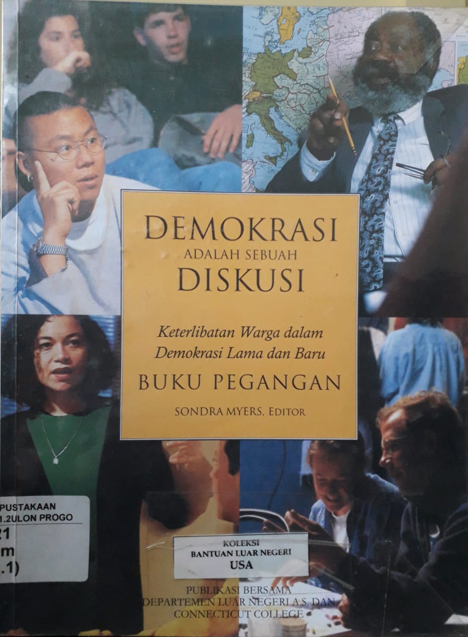 Cover Demokrasi adalah sebuah diskusi keterbitan warga dalam demokrasi / editor, Sondra Myers