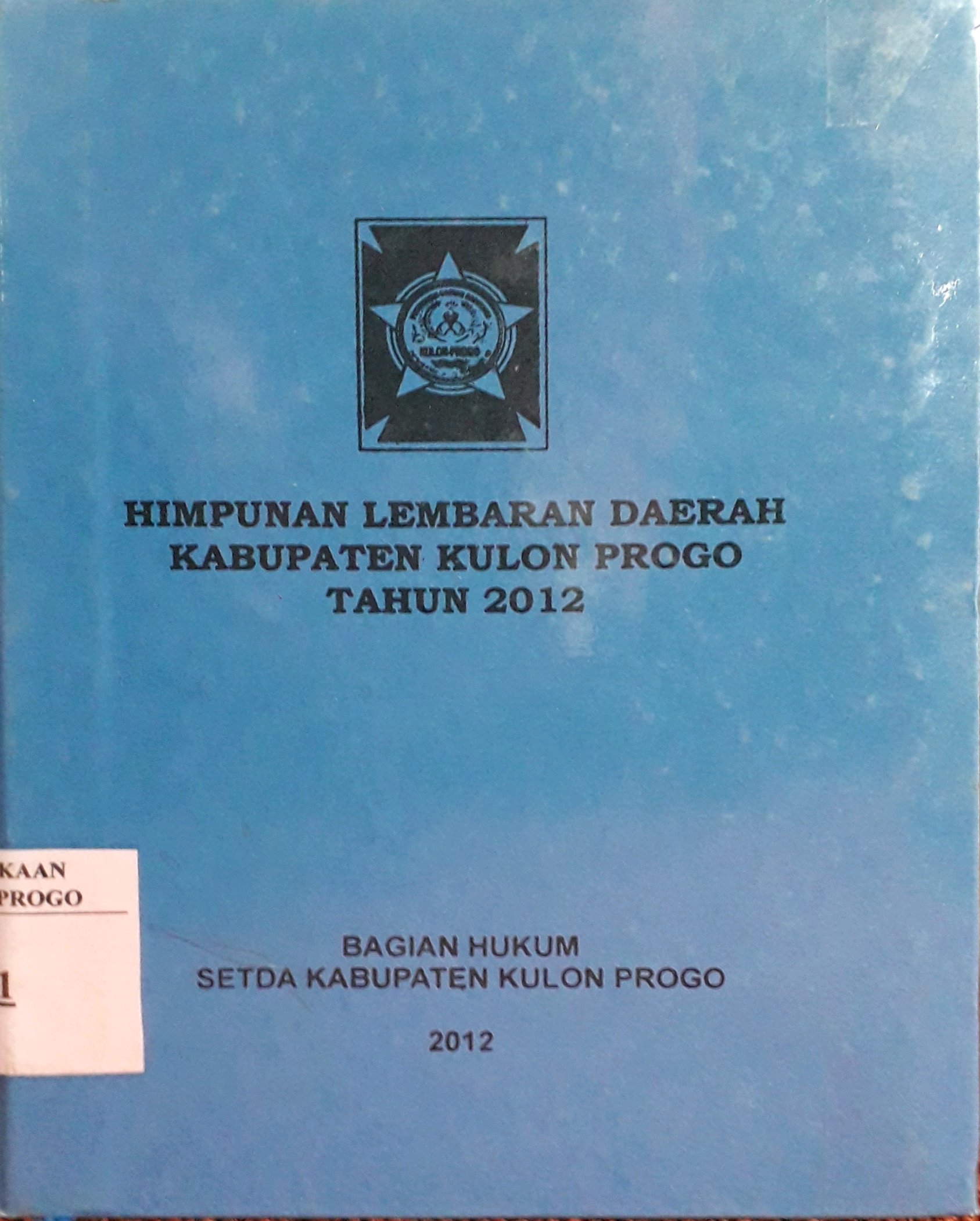 Cover Himpunan lembaran daerah Kabupaten Kulon Progo tahun 2012