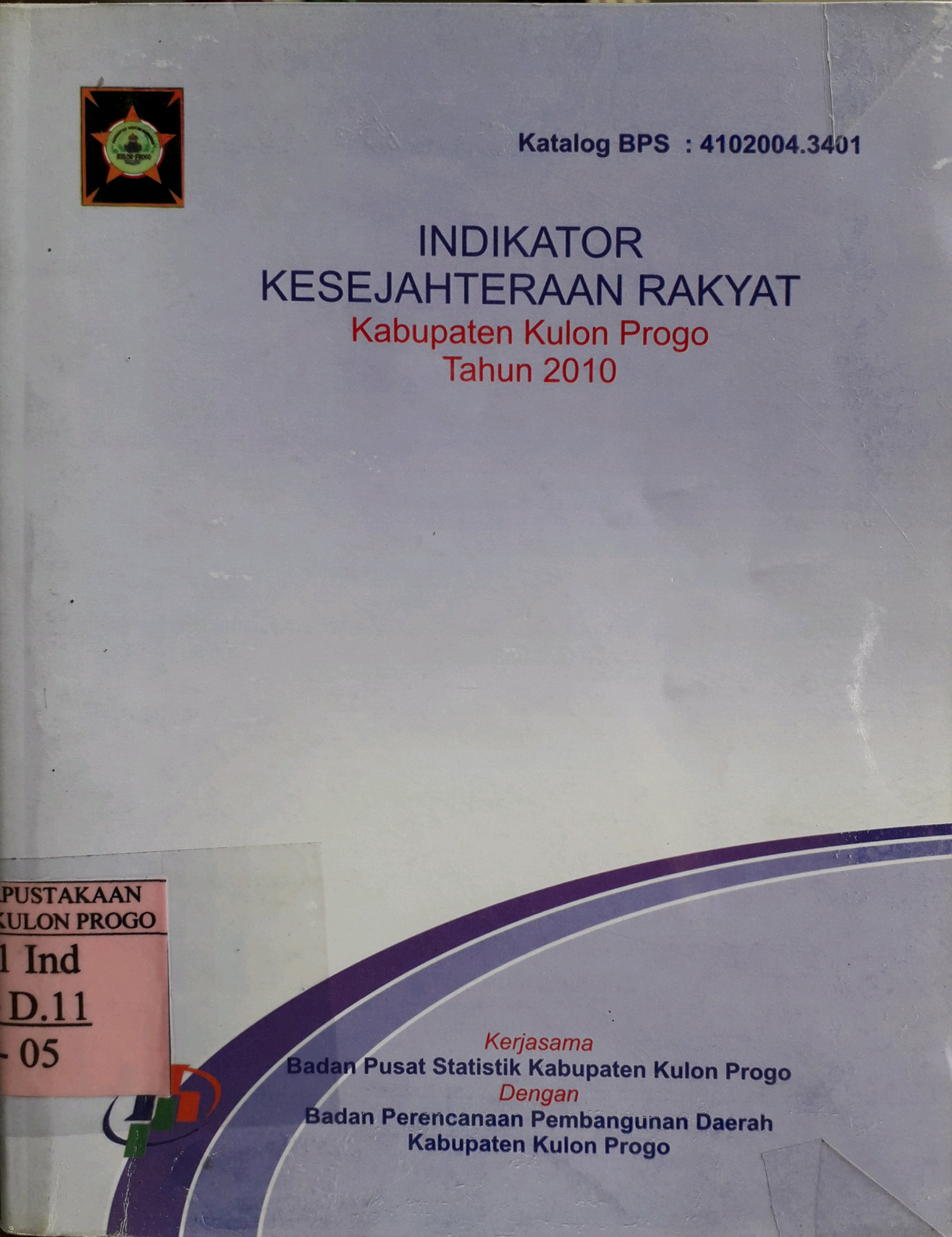 Cover Indikator Kesejahteraan Rakyat Kabupaten Kulon progo 2010