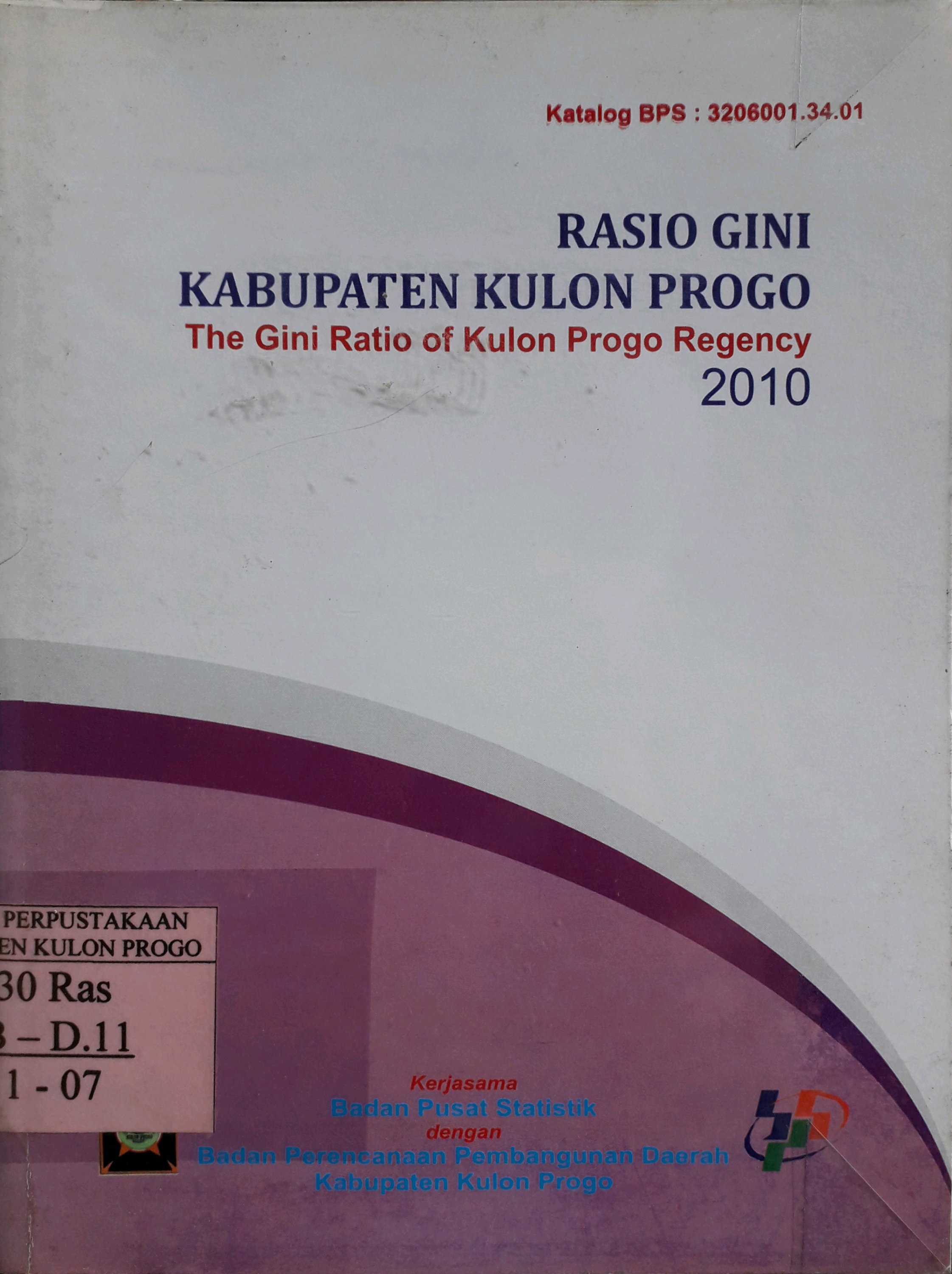 Cover Rasio gini Kabupaten Kulon progo 2010