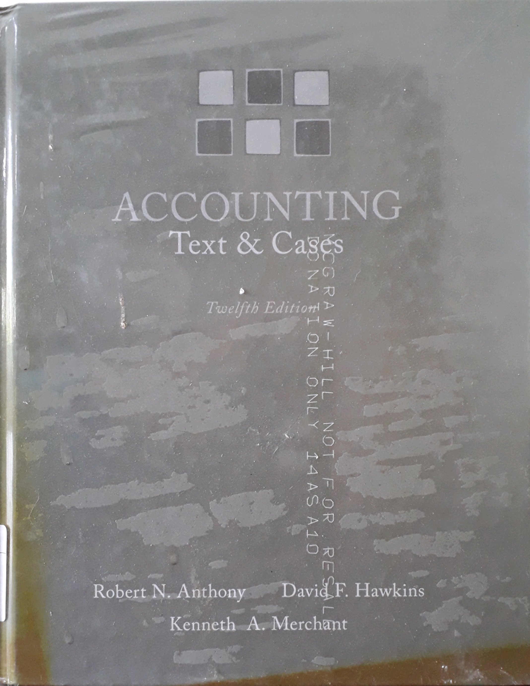 Cover Accounting Text & Cases / Penulis, Robert N. Anthony