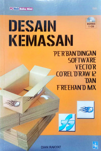 Cover Desain kemasan Perbandingan Software vector Coreldraw 12 dan Freehand MX / Penulis: Ees