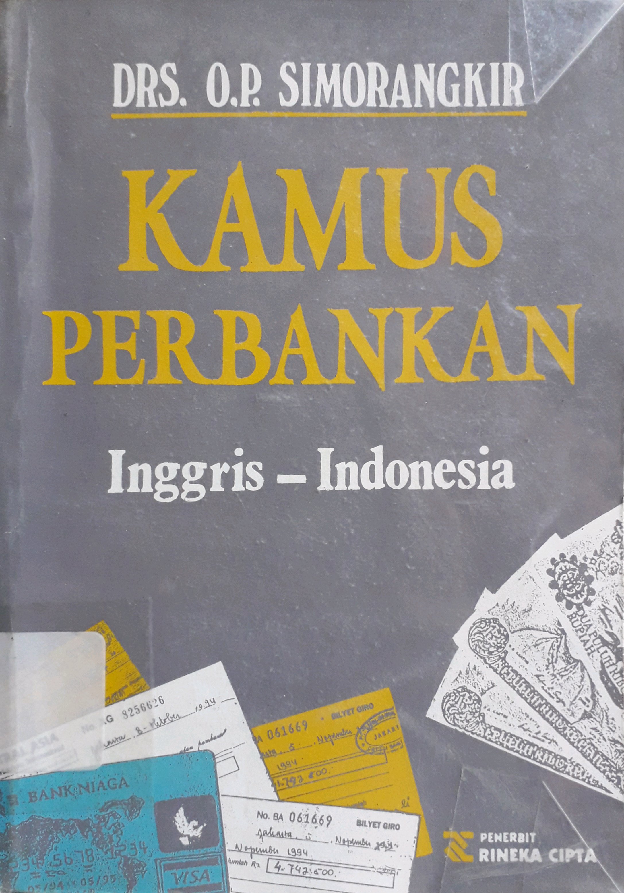 Cover Kamus perbankan :  Inggris - Indonesia / Penulis, O.P. Simorangkir