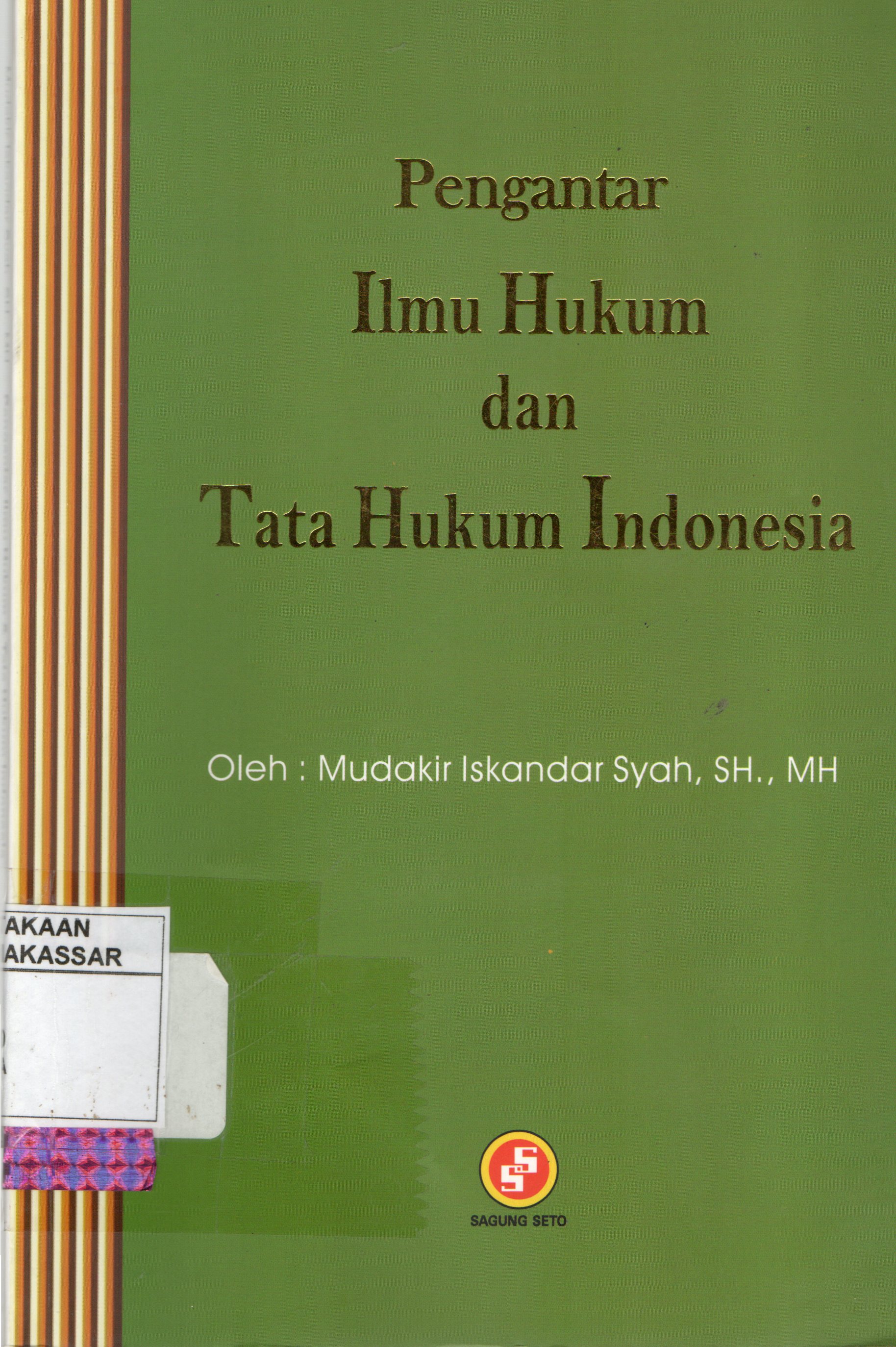 Cover Pengantar ilmu hukum dan tata hukum indonesia