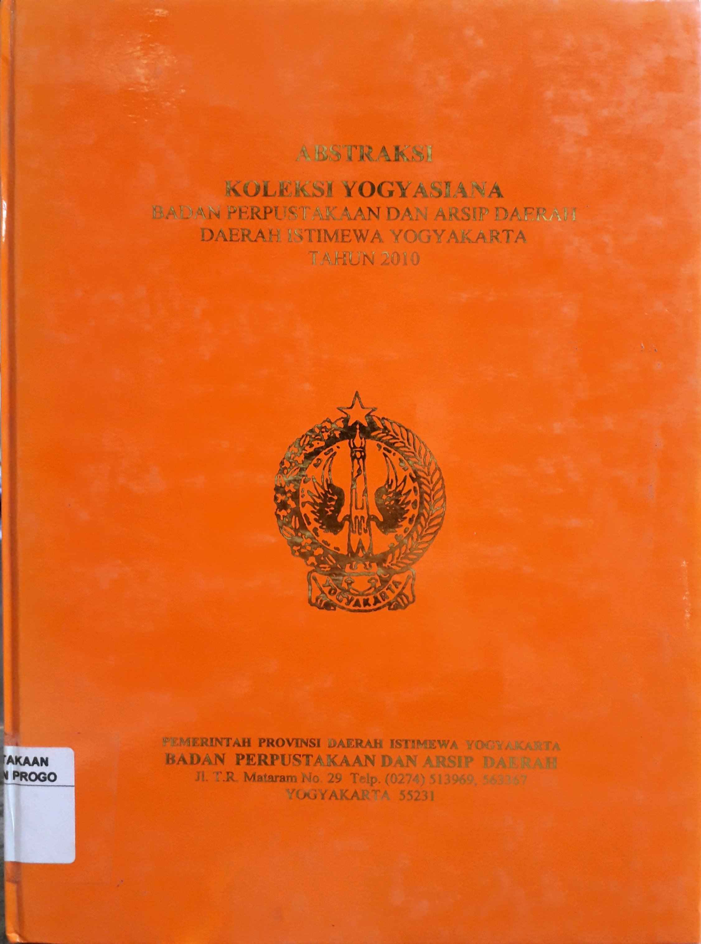 Cover Abstraksi koleksi Yogyasiana BPAD DIY tahun 2010 / BPAD DIY