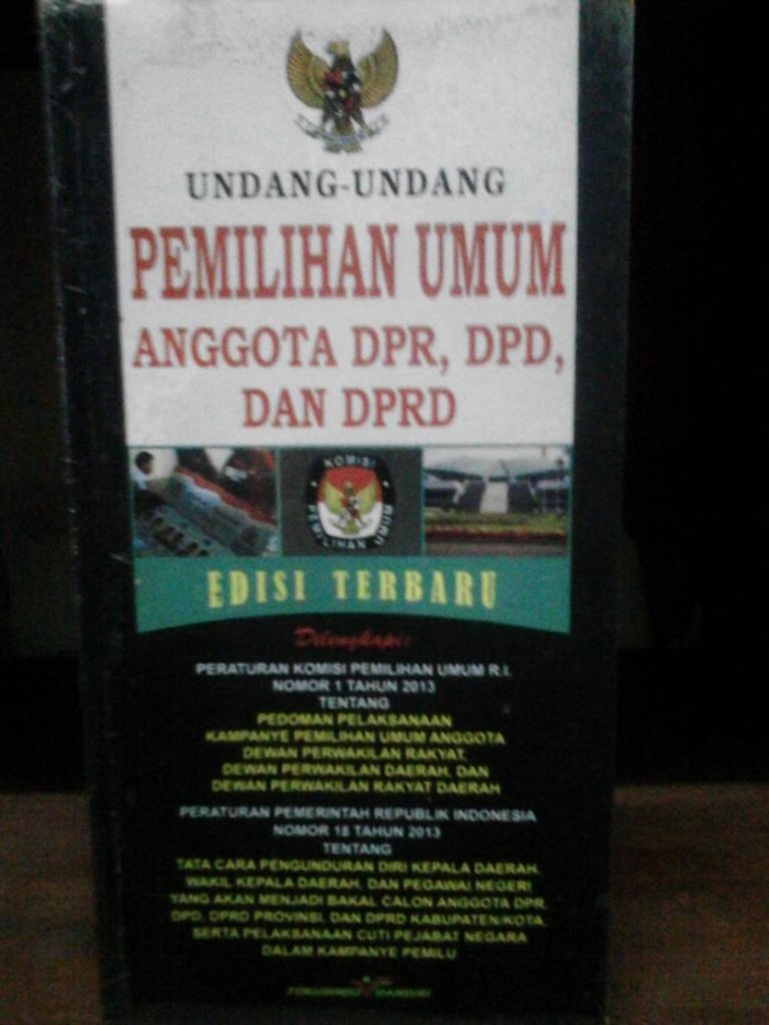 Cover Undang-undang pemilu anggota DPR, DPD Dan DPRD