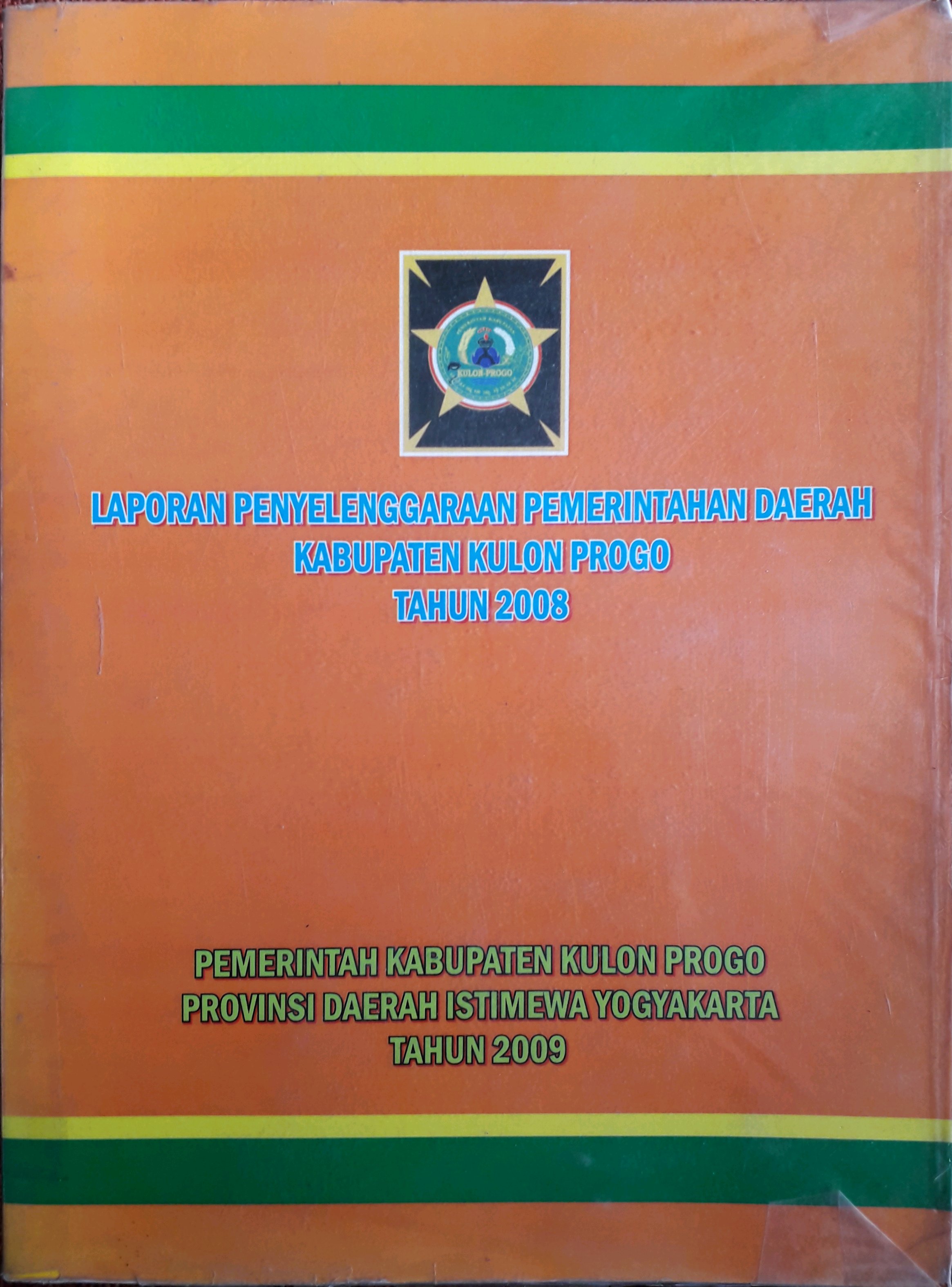 Cover Laporan Penyelenggaraan Pemerintahan Daerah Kabupaten Kulon Progo Tahun 2008