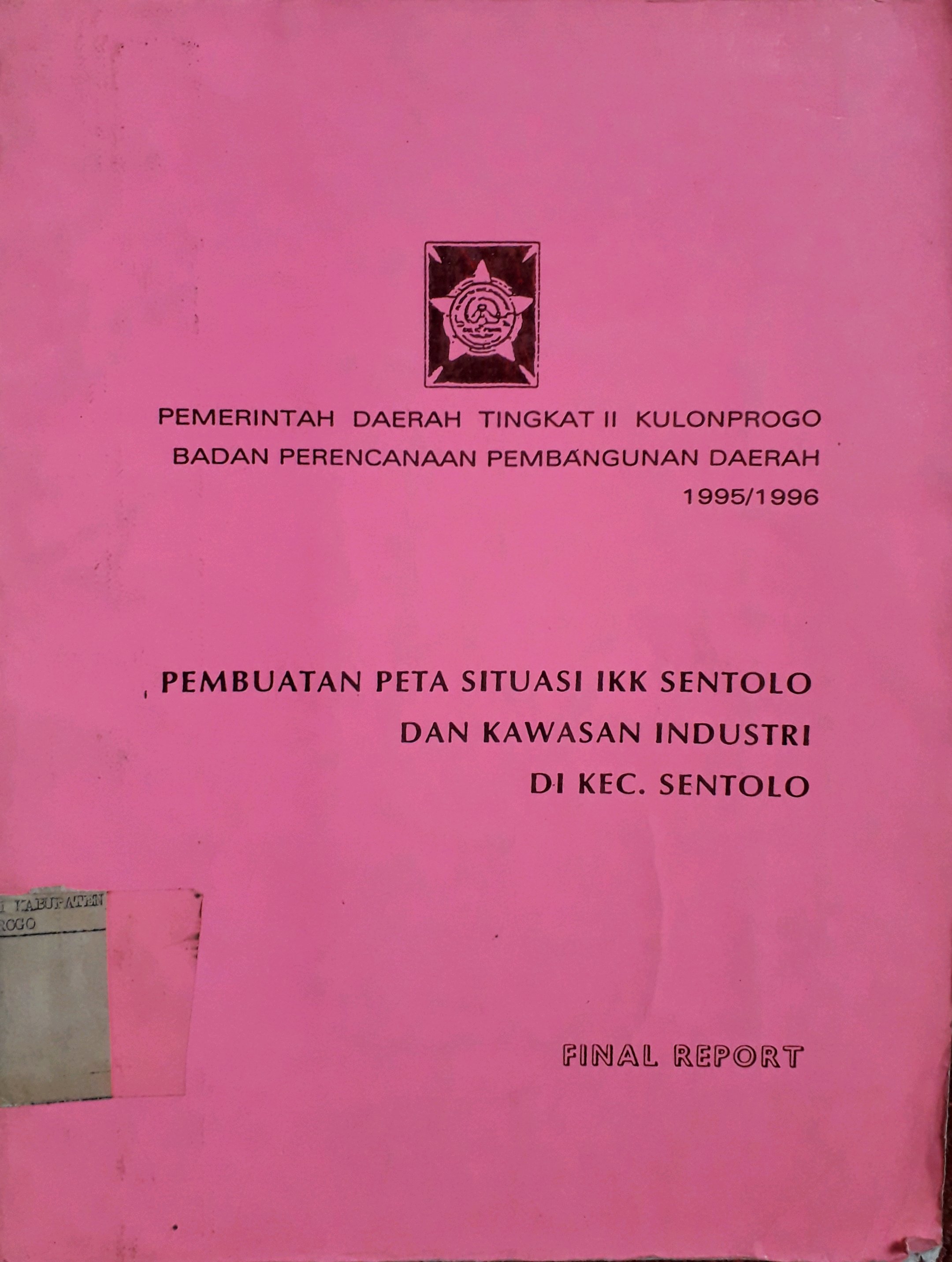 Cover Pembuatan Peta Situasi IKK Sentolo dan Kawasan Industri di Kec. Sentolo