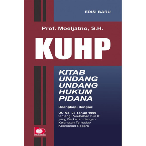 Cover KUHP kitab undang-undang hukum pidana / Moeljatno
