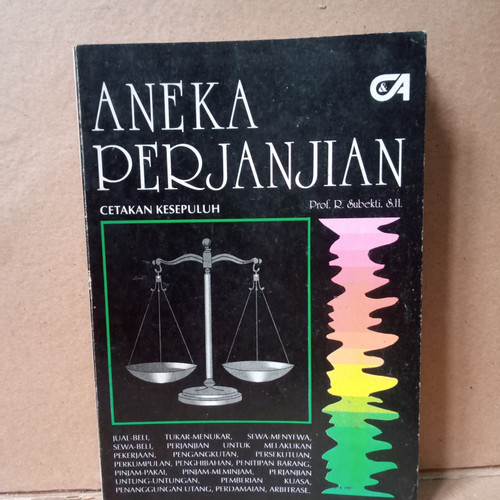 Cover Aneka perjanjian / R. Subekti