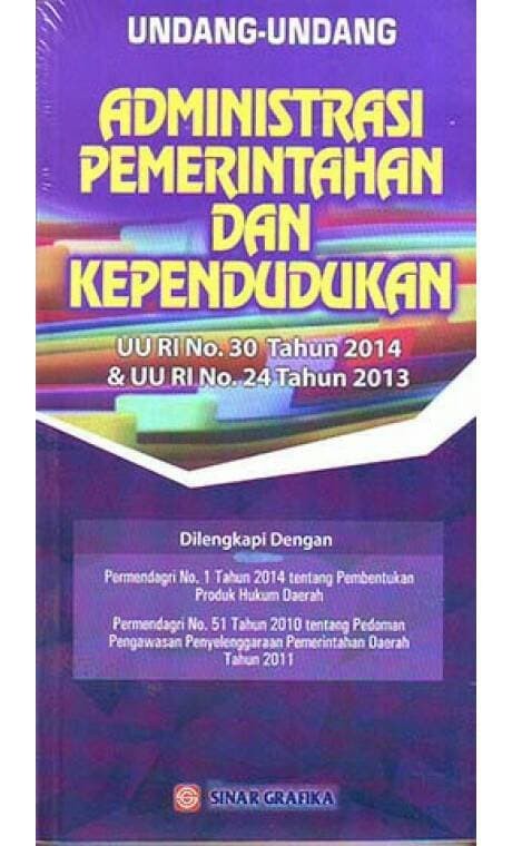 Cover Undang-undang administrasi pemerintahan dan kependudukan undang-undang RI nomor 30 tahun 2014 tentang administrasi pemerintahan