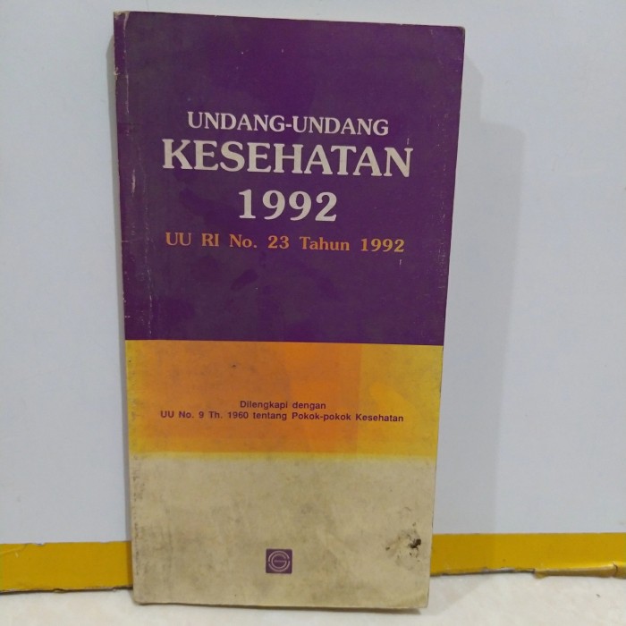 Cover UU RI nomor 23 Tahun 1992 tentang kesehatan