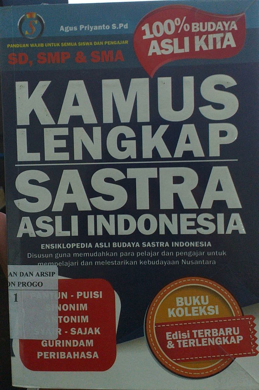 Cover Kamus Lengkap Sastra Asli Indonesia / Agus Pritanto