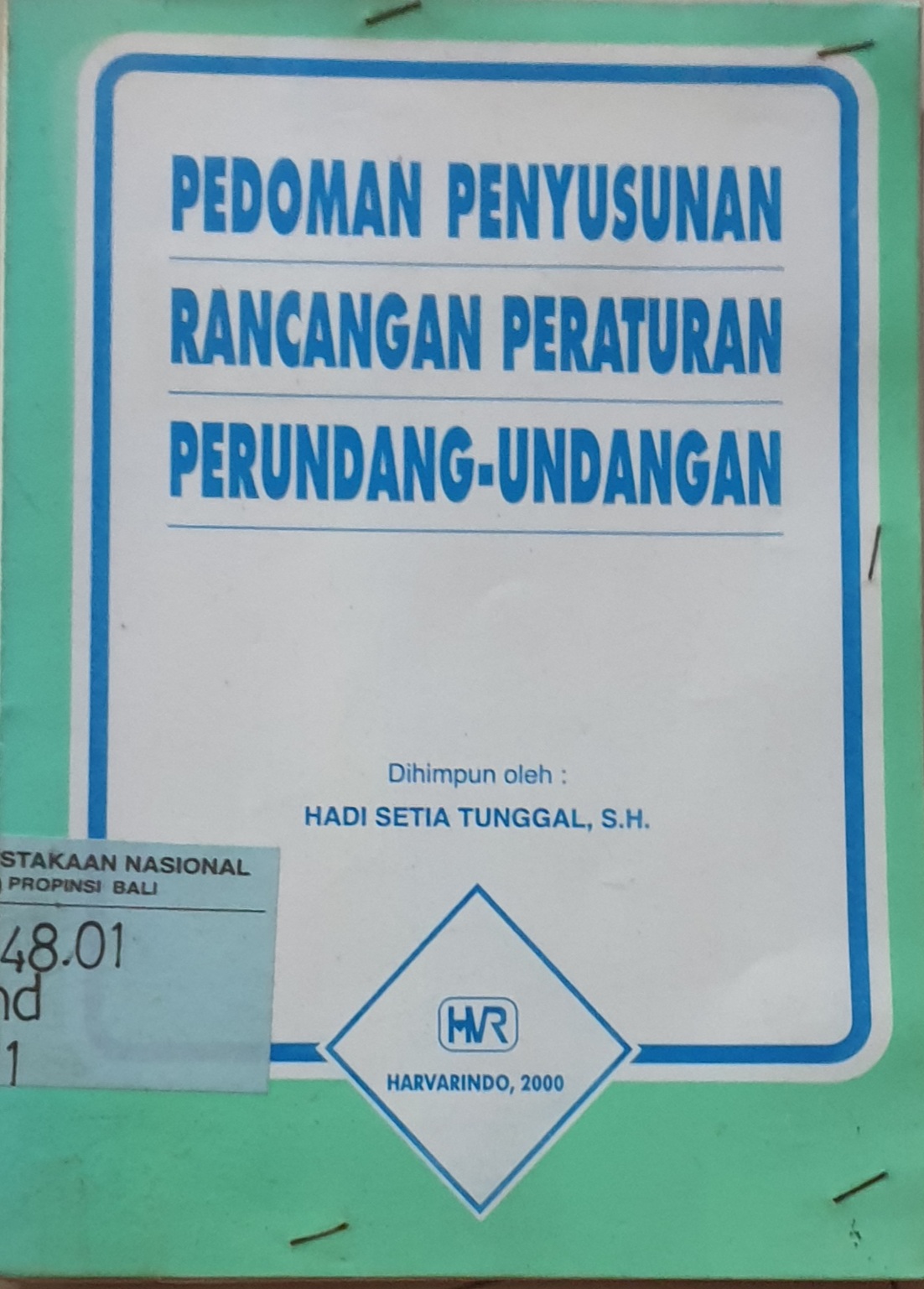 Cover Pedoman penyusunan rancangan peraturan perundang-undangan