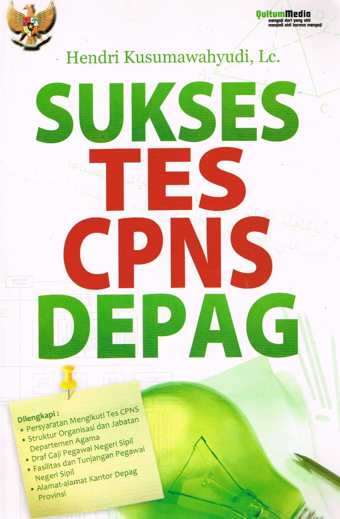 Cover Sukses tes cpns depag / Hendri Kusumawahyudi; penyunting, Ade Hidayat