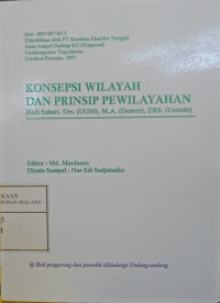 Cover Konsepsi wilayah dan prinsip pewilayahan / penulis, Hadi Sabari
