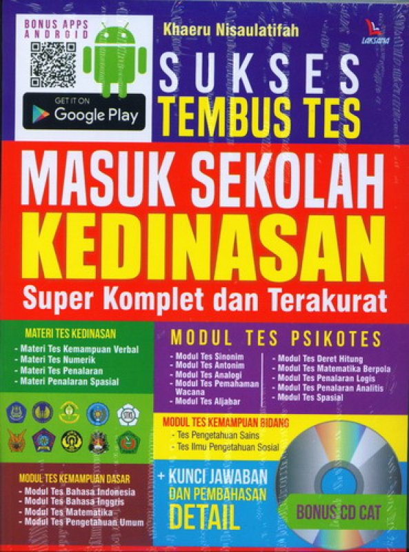 Cover Sukses tembus tes masuk sekolah kedinasan / Khaeru Nisaulatifah; editor, Farel Kurniawan