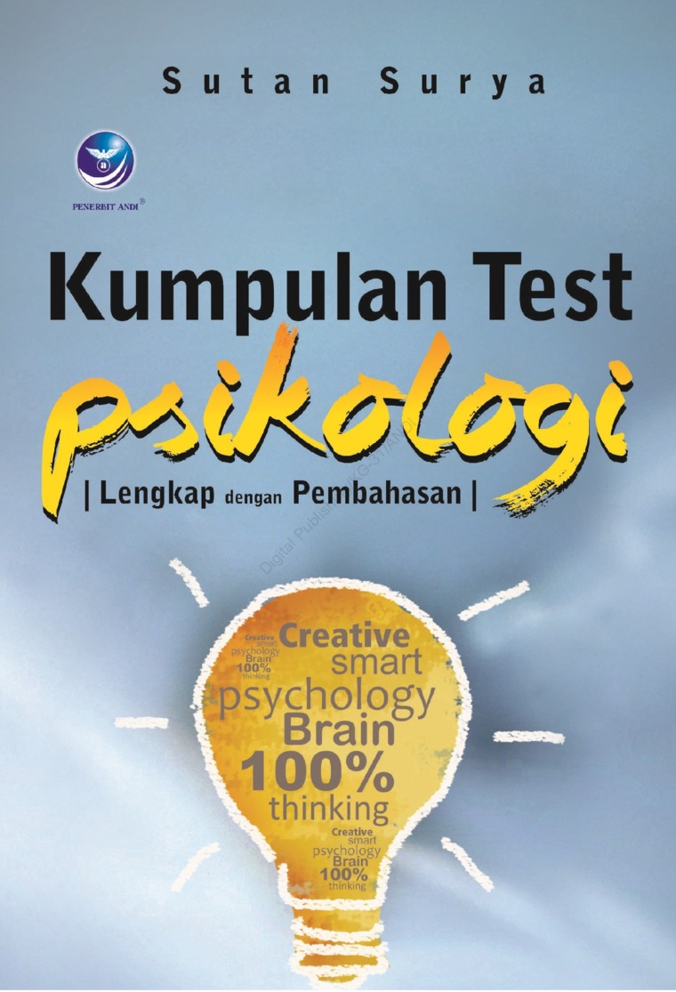 Cover Kumpulan Test Psikologi Lengkap Dengan Pembahasan / Sutan Surya